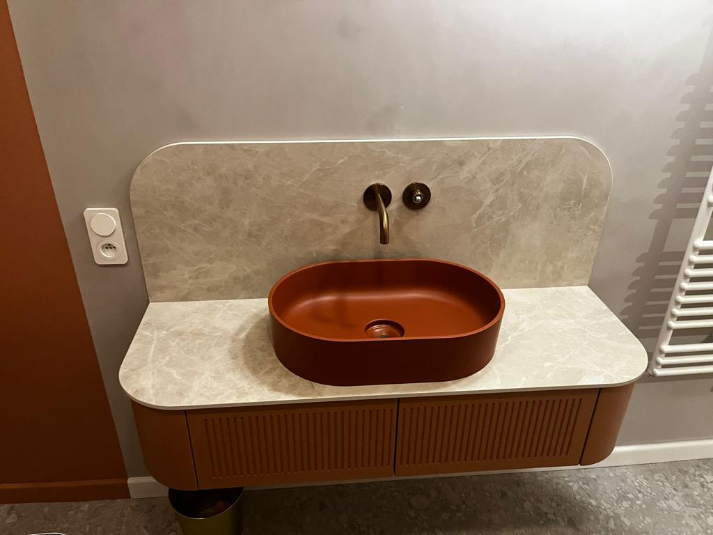 Badezimmerarbeitsplatte aus Diamond Cream