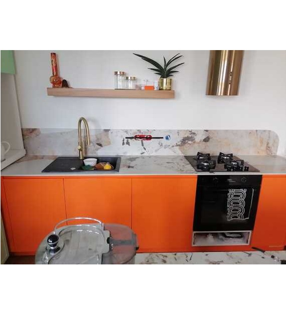 Küchenarbeitsplatten und Spritzschutz aus Laminam Marmo Bianco Patagonia