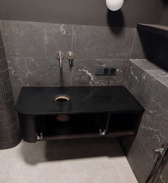 Badezimmerarbeitsplatte aus Konglomerat Technistone