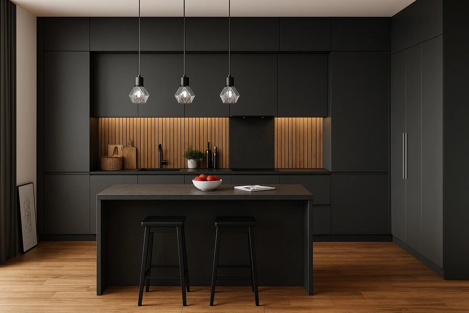 Dekton Sirius küchenarbeitsplatte aus Keramik nach Maß, Schwarz - Matt