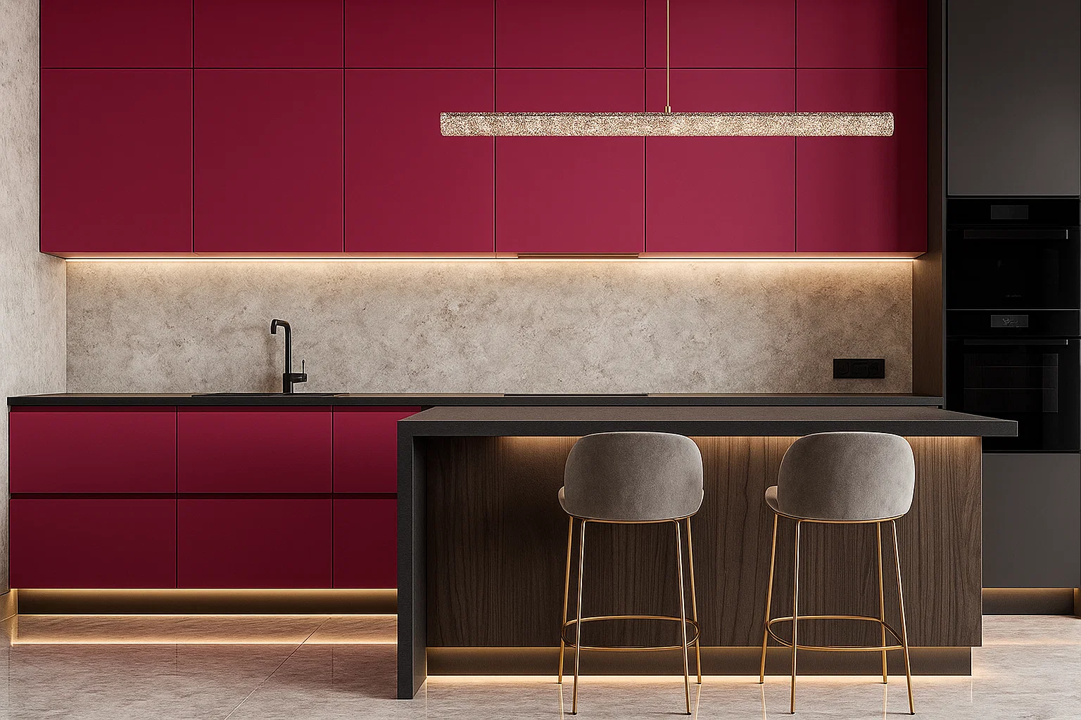 Dekton Eter küchenarbeitsplatte aus Keramik nach Maß, Schwarz - Matt