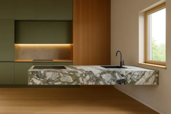 Schwebende Kücheninsel Arbeitsplatte aus Keramik - Franko Nimbara