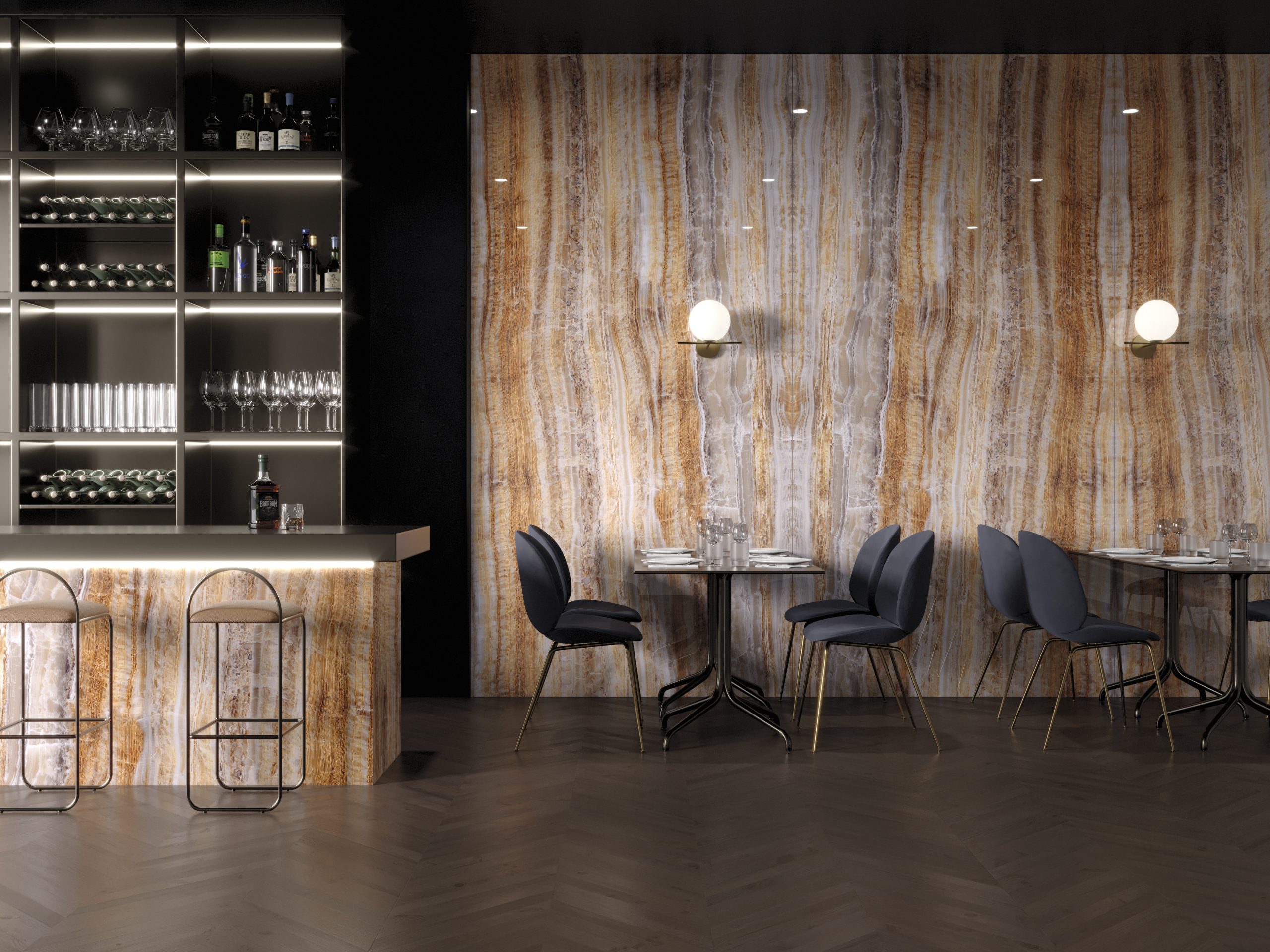 Großkeramikplatten 320 x 160 cm Franko Travertino Antico für Arbeitsplatte und Verkleidung