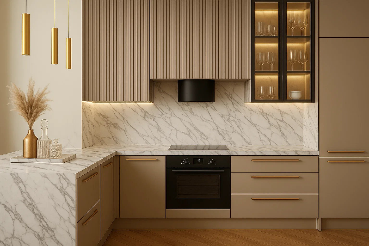 Neolith Calacatta Gold küchenarbeitsplatte aus Keramik nach Maß, Weiß – Poliert