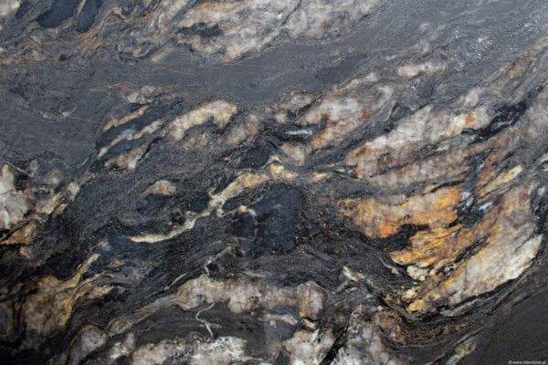 Küchenarbeitsplatte aus Granit nach Maß, Schwarz, Golden – Cosmic Gold - Poliert