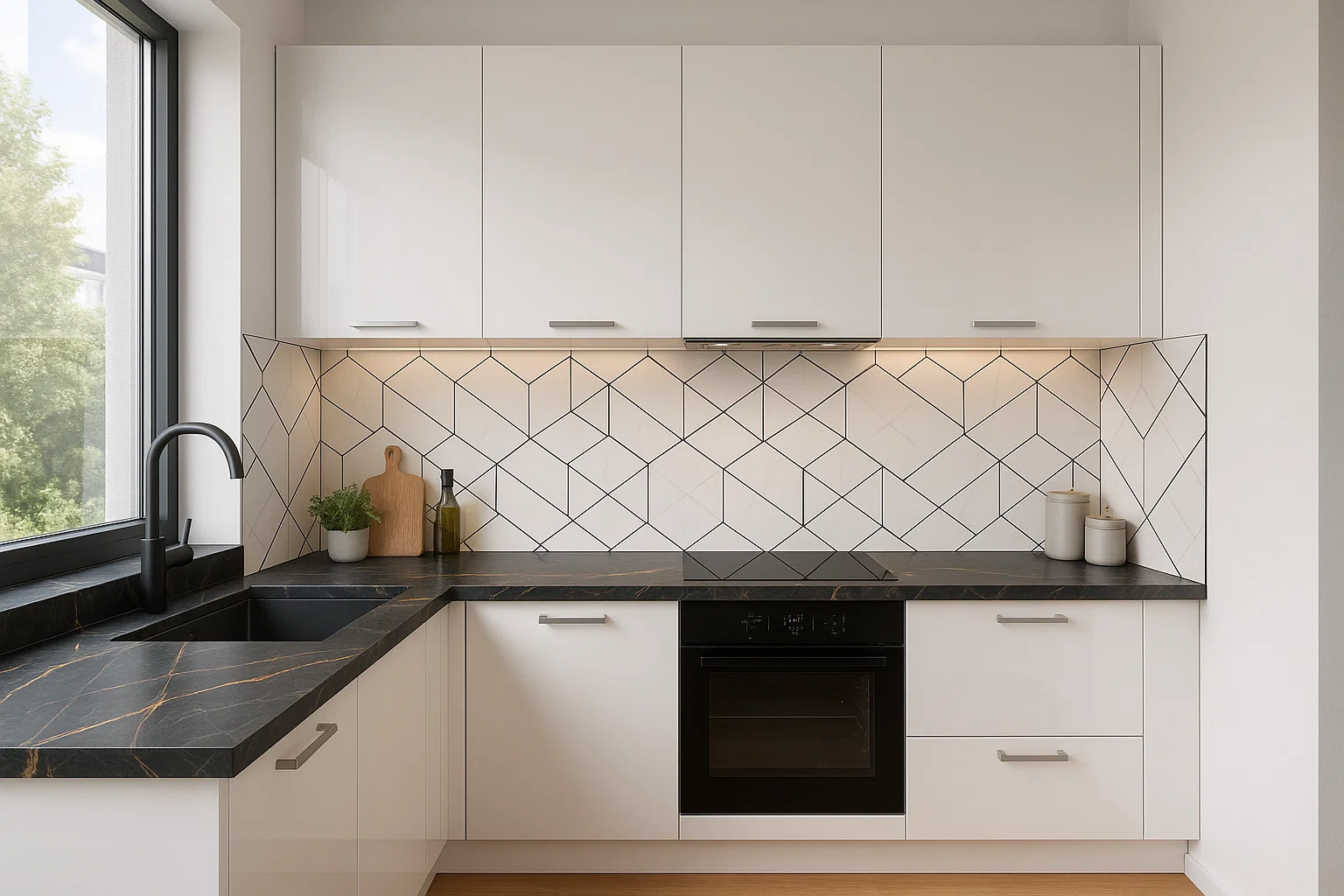 Küchenarbeitsplatte aus Keramik nach Maß, Schwarz – Franko Sahara Classic – poliert