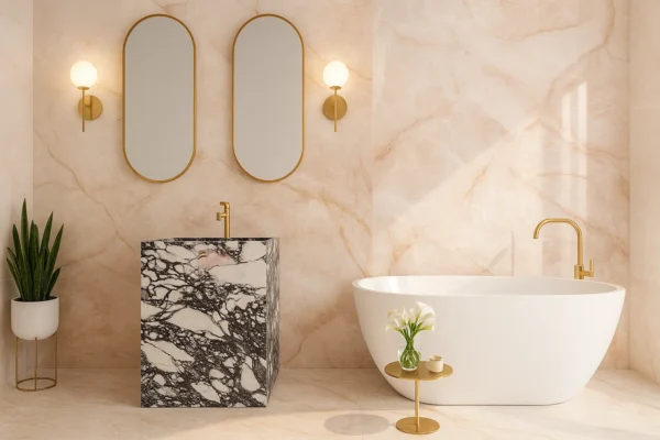 Freistehendes Waschbecken aus Keramik Franko Clerisse – nach Maß gefertigt