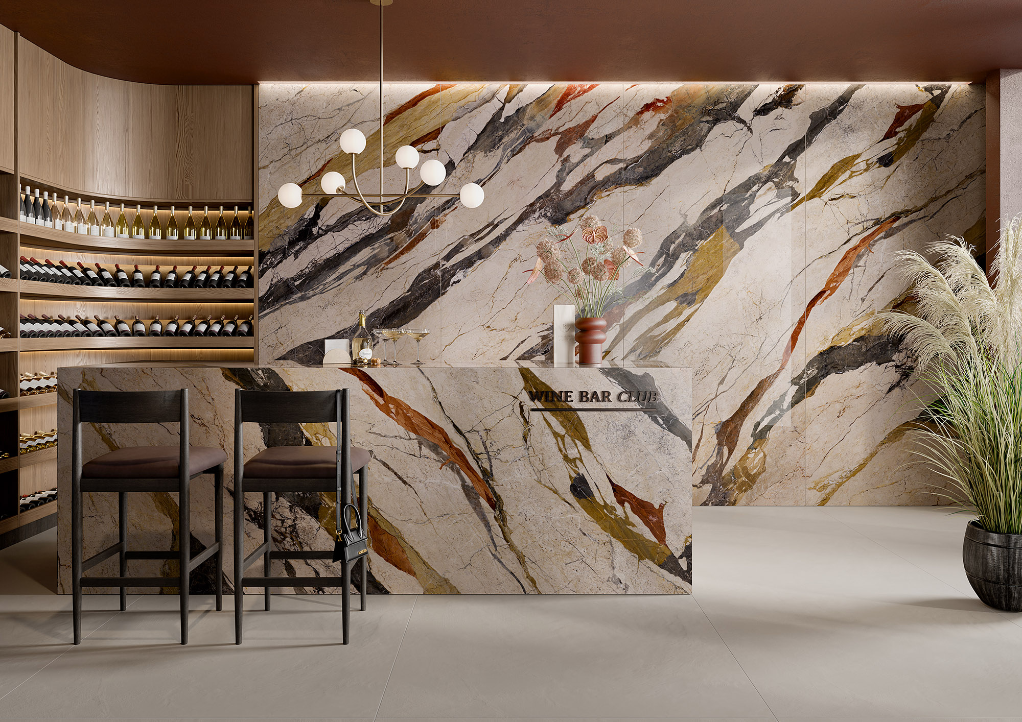 Großformatfliese Ava Breccia Sicilia 120x280cm 6mm