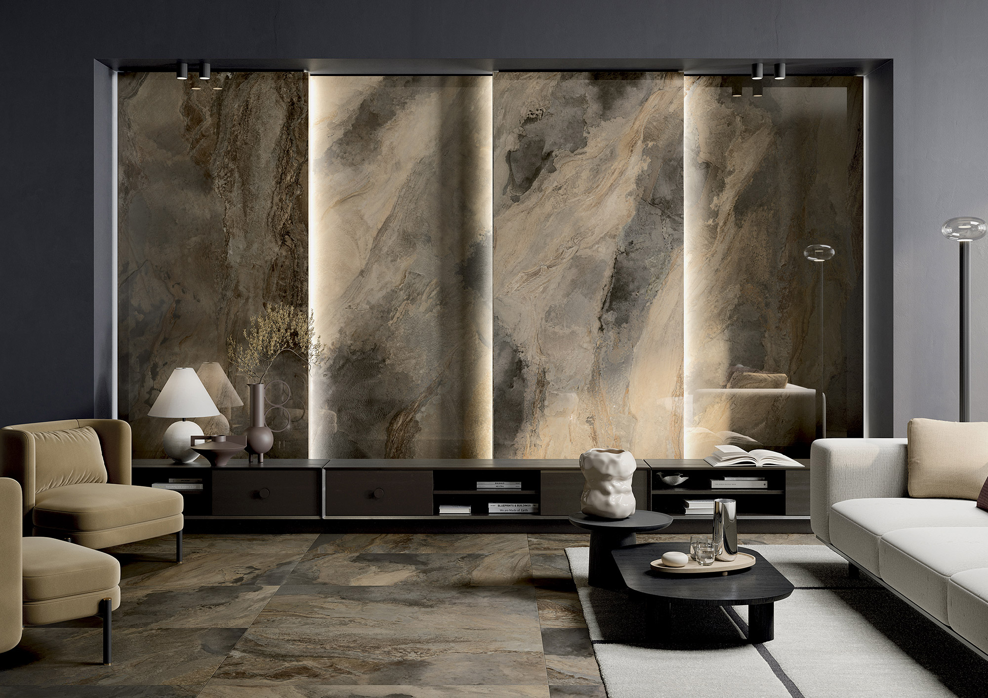 Großformatfliese Ava Deep Stone Natural 120x280cm 6 mm