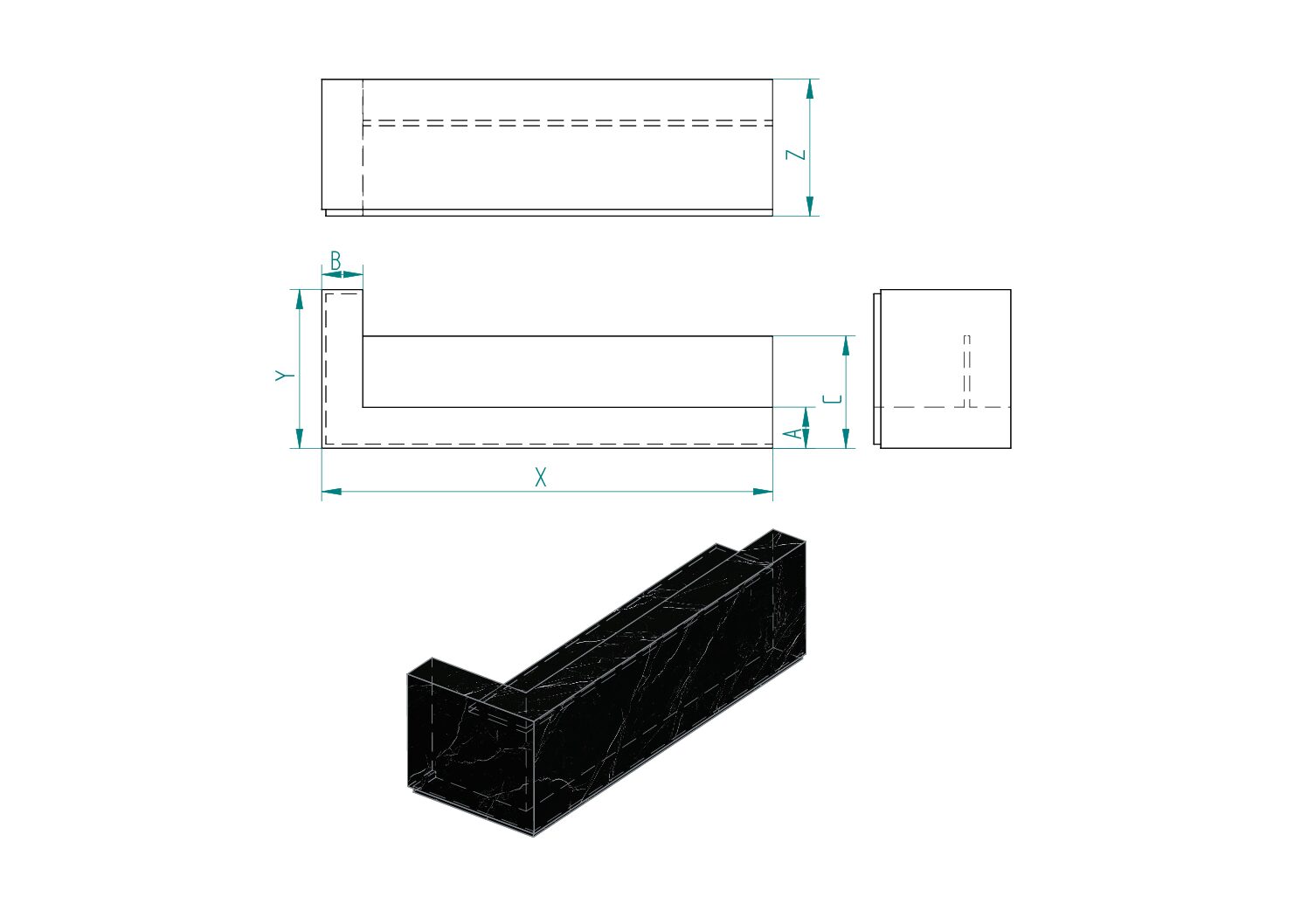 Eck-Empfangstheke aus Keramikplatten Franko R2, individuell angepasst