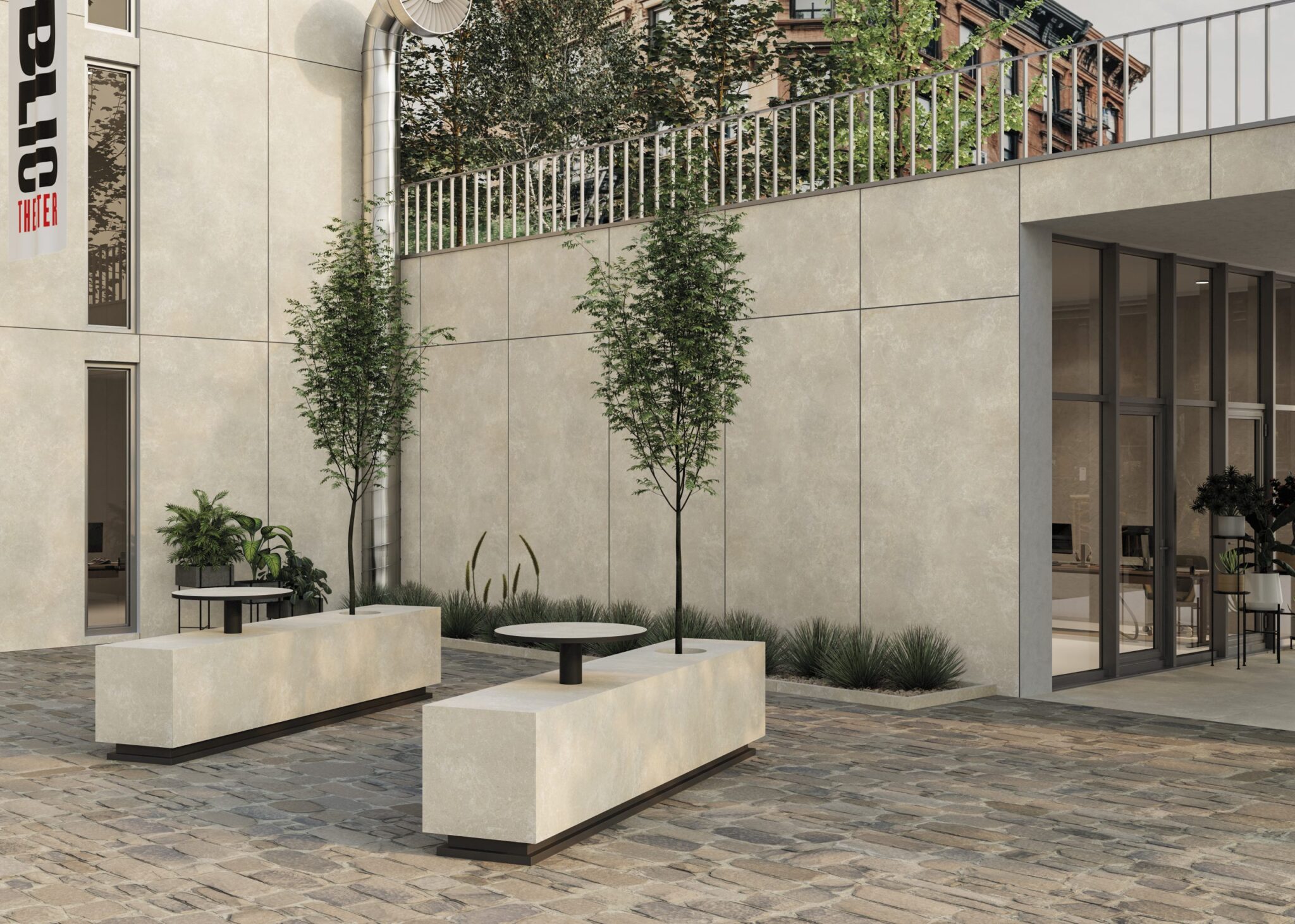 Großkeramikplatten 320 x 160 cm Franko Limestone Taupe für Arbeitsplatte und Verkleidung