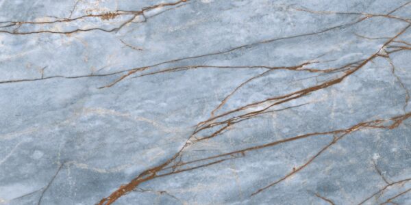 Küchenrückwand (Spritzschutz) aus Keramikplatte Florim Marble Heritage Azure – glossy