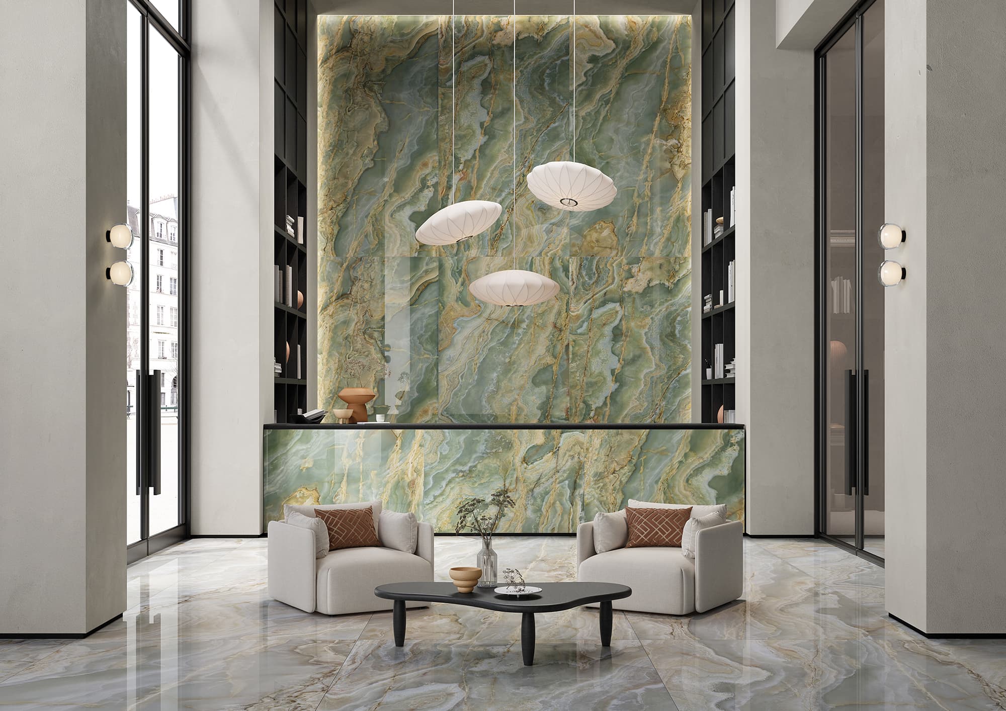 Großformatfliese Ava Onice Giada 120x280cm 6mm