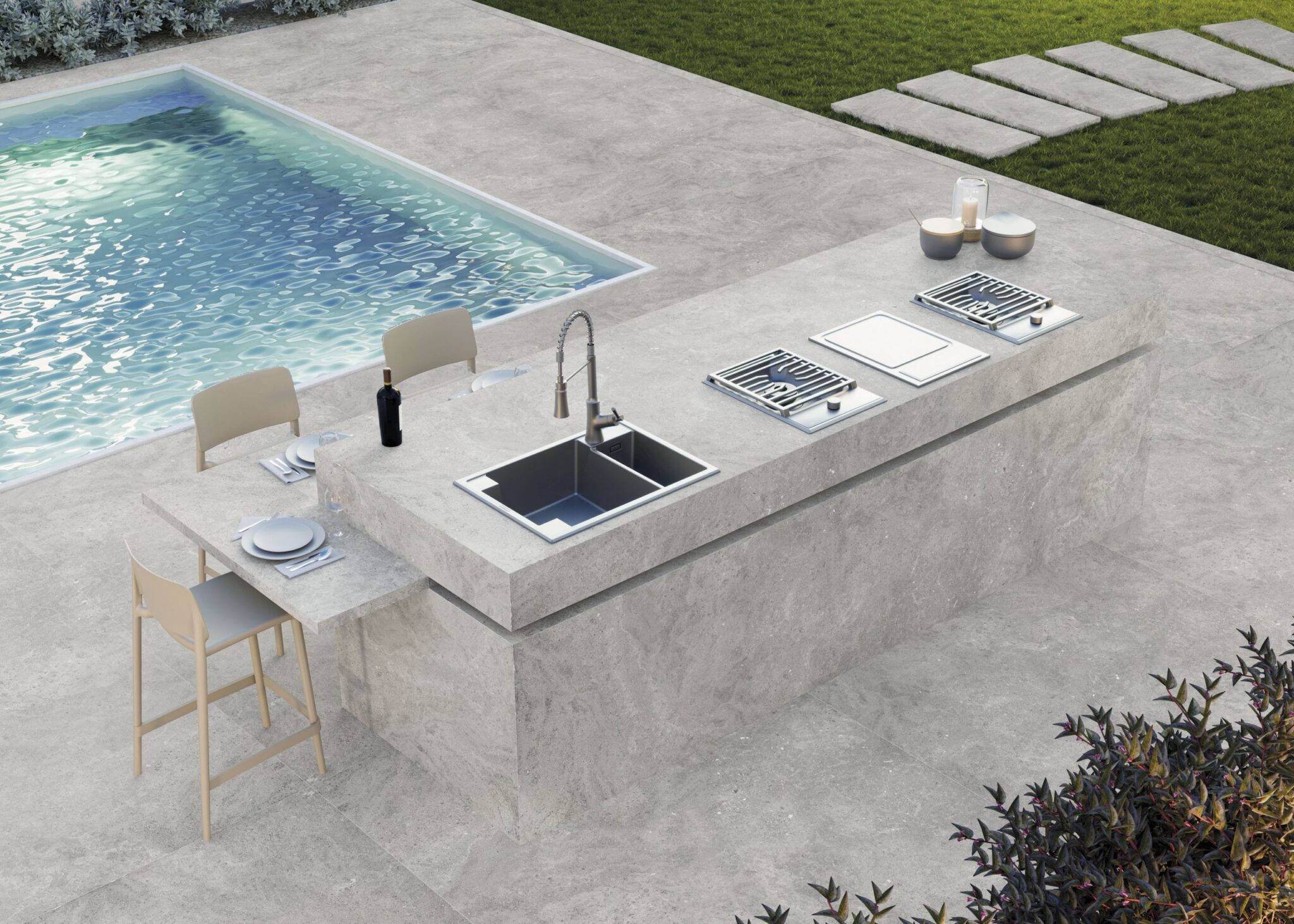 Großkeramikplatten 320 x 160 cm Franko Parigi Elegante für Arbeitsplatte und Verkleidung