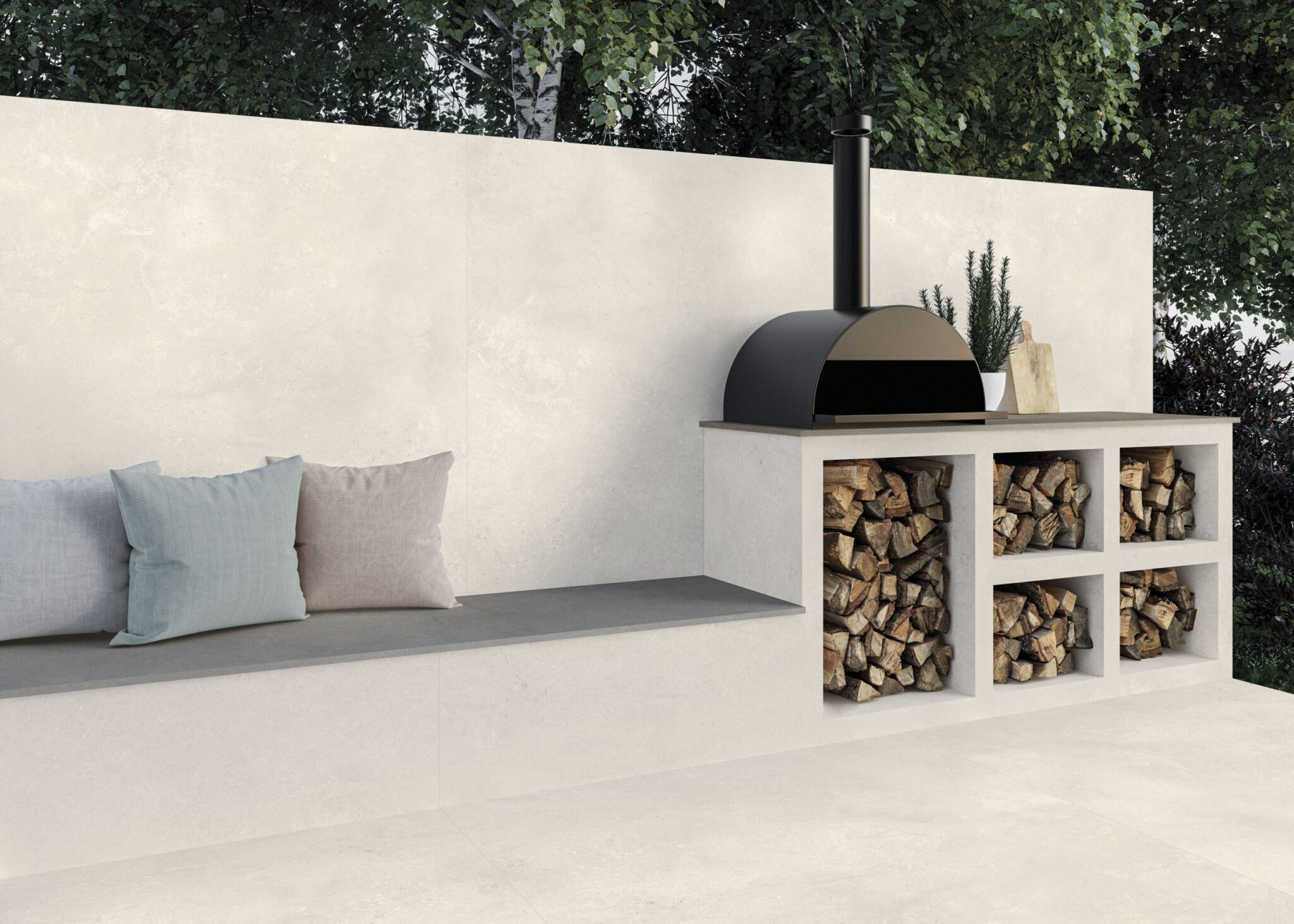 Großkeramikplatten 320 x 160 cm Franko Pietra Crema für Arbeitsplatte und Verkleidung