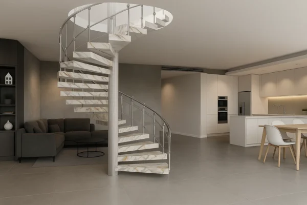 Klassische Spindeltreppe nach Maß aus Keramik Franko – individuell geplant und gefertigt