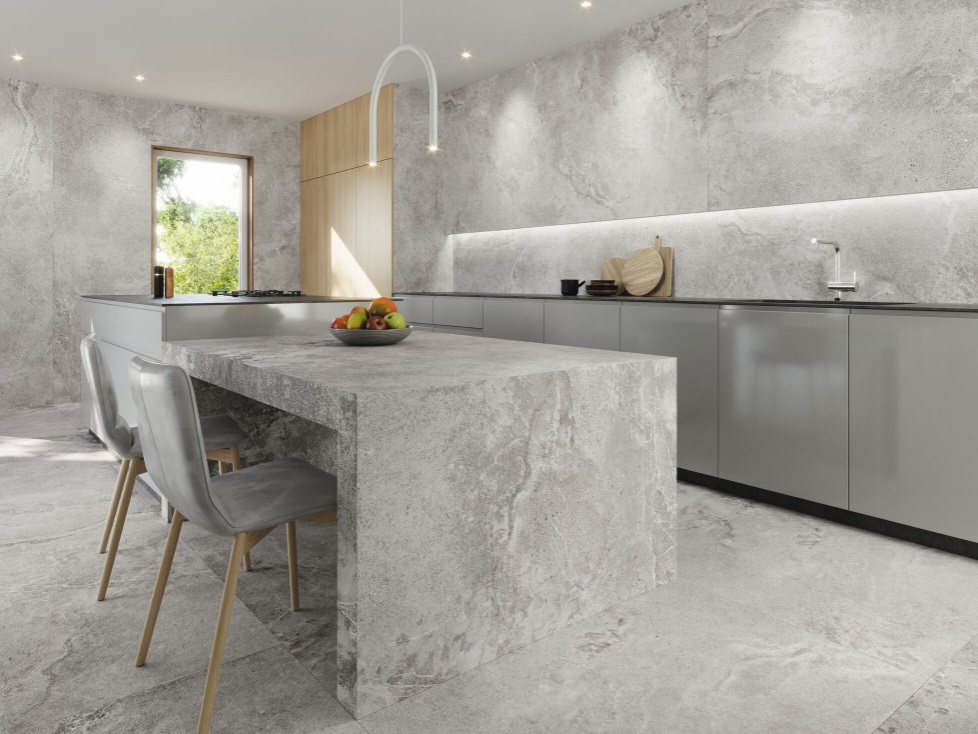 Großformatfliese Baldocer Dome Ash 120x260cm 6 mm