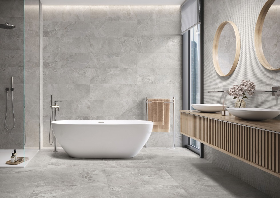 Großformatfliese Baldocer Dome Ash 120x260cm 6 mm