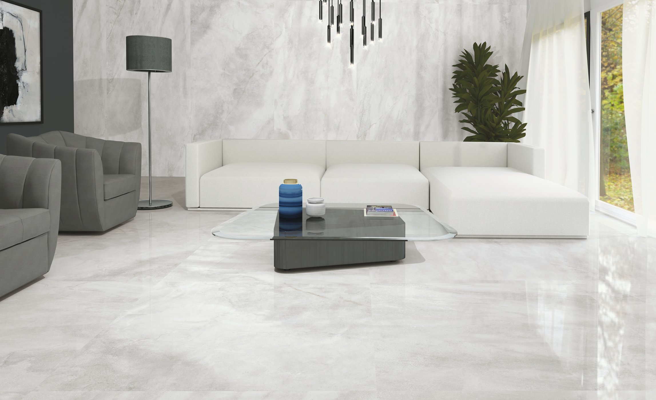 Großformatfliese AB Irham Gris 120x260cm 7 mm