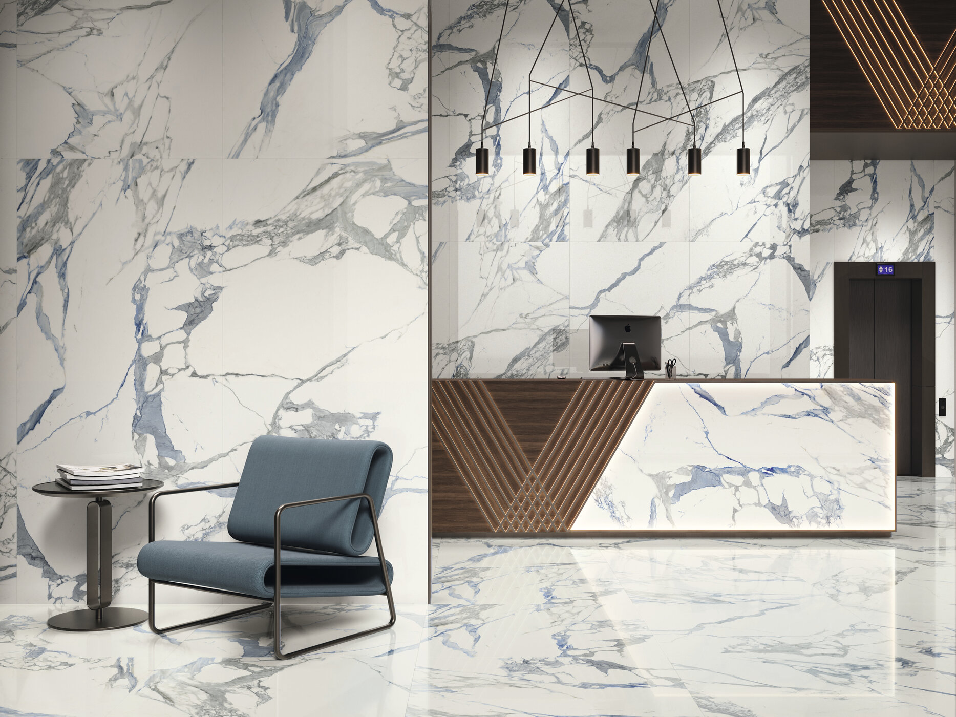 Großformatfliese AB Medici Blue 120x260cm 6 mm oder 7 mm