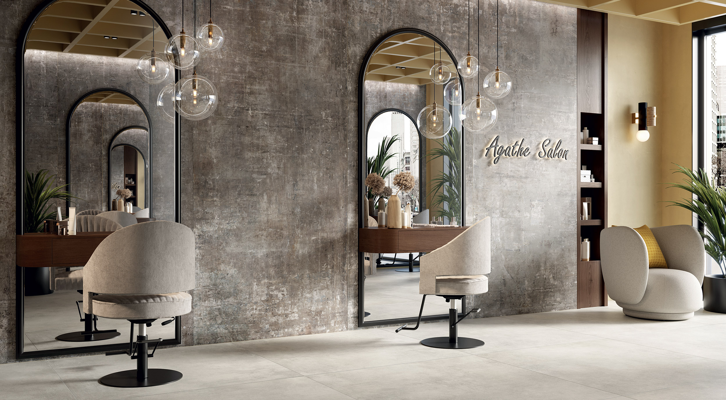 Großformatfliese Rondine Murales Dark 120x280cm 6 mm