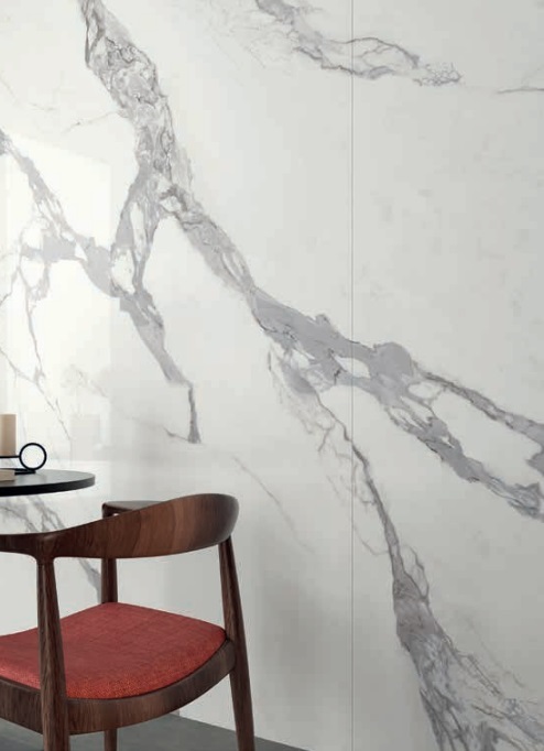 Großformatfliese Mirage Jewels JW12 Statuario Lunensis 120x278cm 6 mm