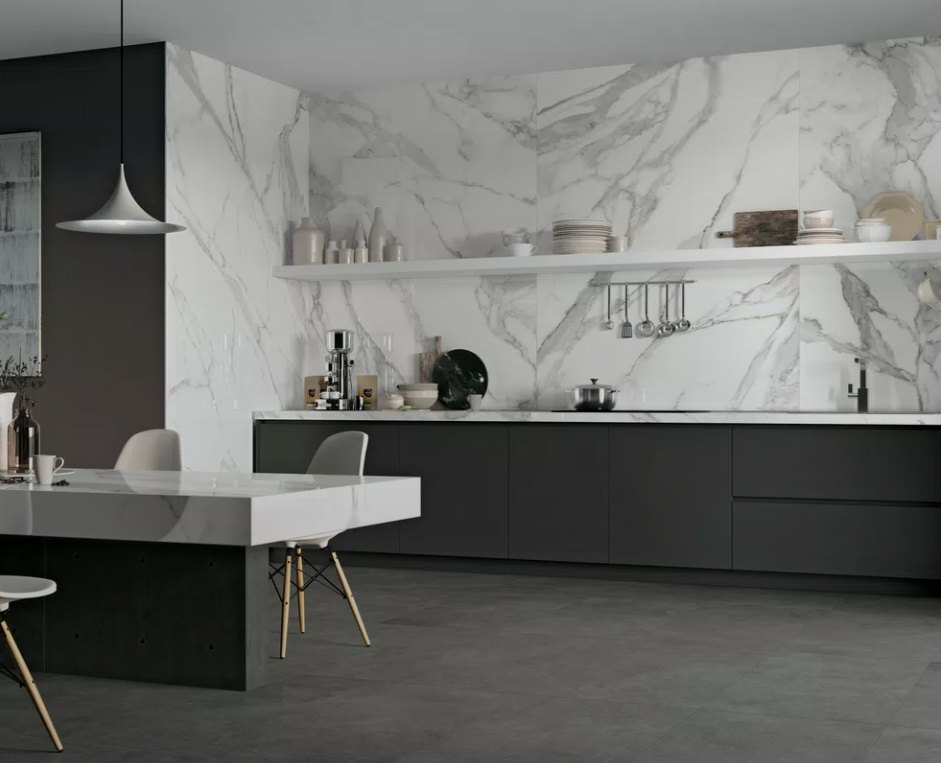 Großformatfliese Mirage Jewels JW12 Statuario Lunensis 120x278cm 6 mm