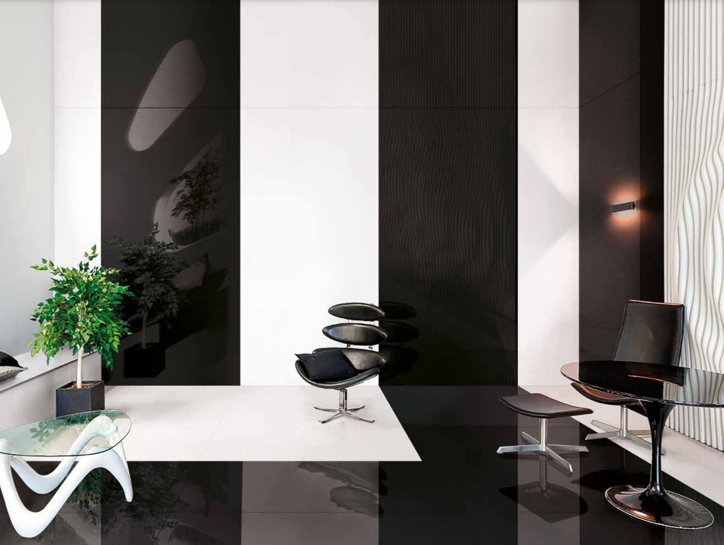 Großformatfliese Rondine Tinte Unite Black 120x280cm 6 mm