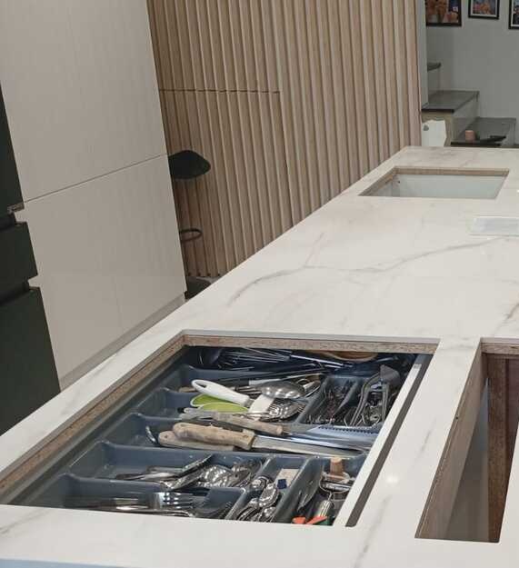 Kücheninsel aus Keramik Franko Calacatta Ideal White