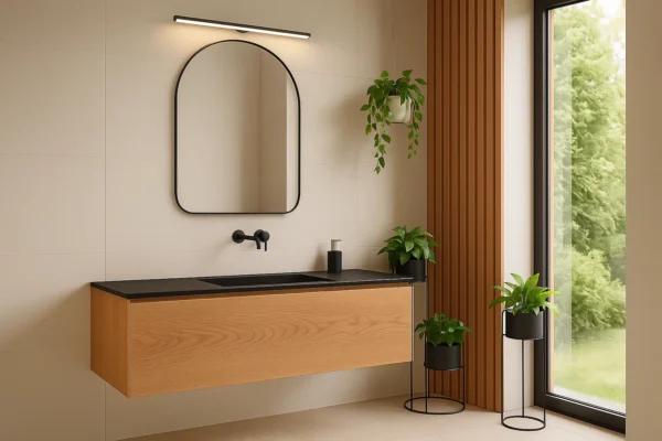 Keramik-Waschtisch mit integriertem Waschbecken und Unterschrank Franko Elezora nach Maß