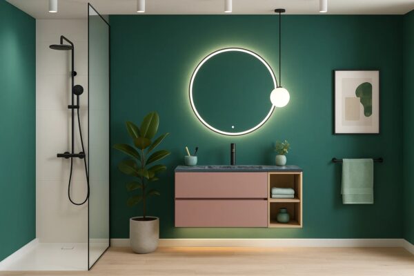 Keramik-Waschtisch mit integriertem Waschbecken und Unterschrank Franko Orzavia nach Maß