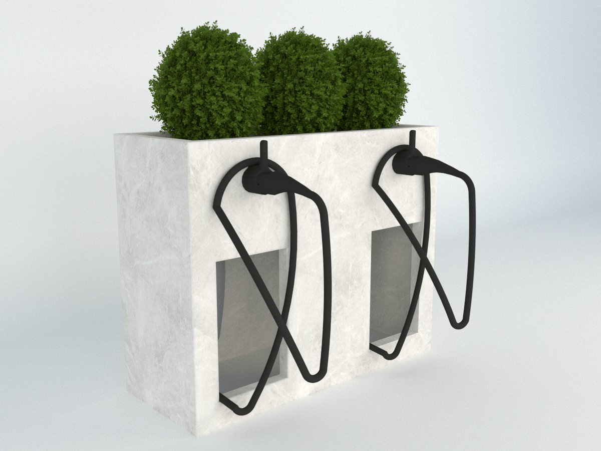 Diebstahlschutz Wallbox oder Ladeziegel verschließen als Blumentopf 100x40x80cm