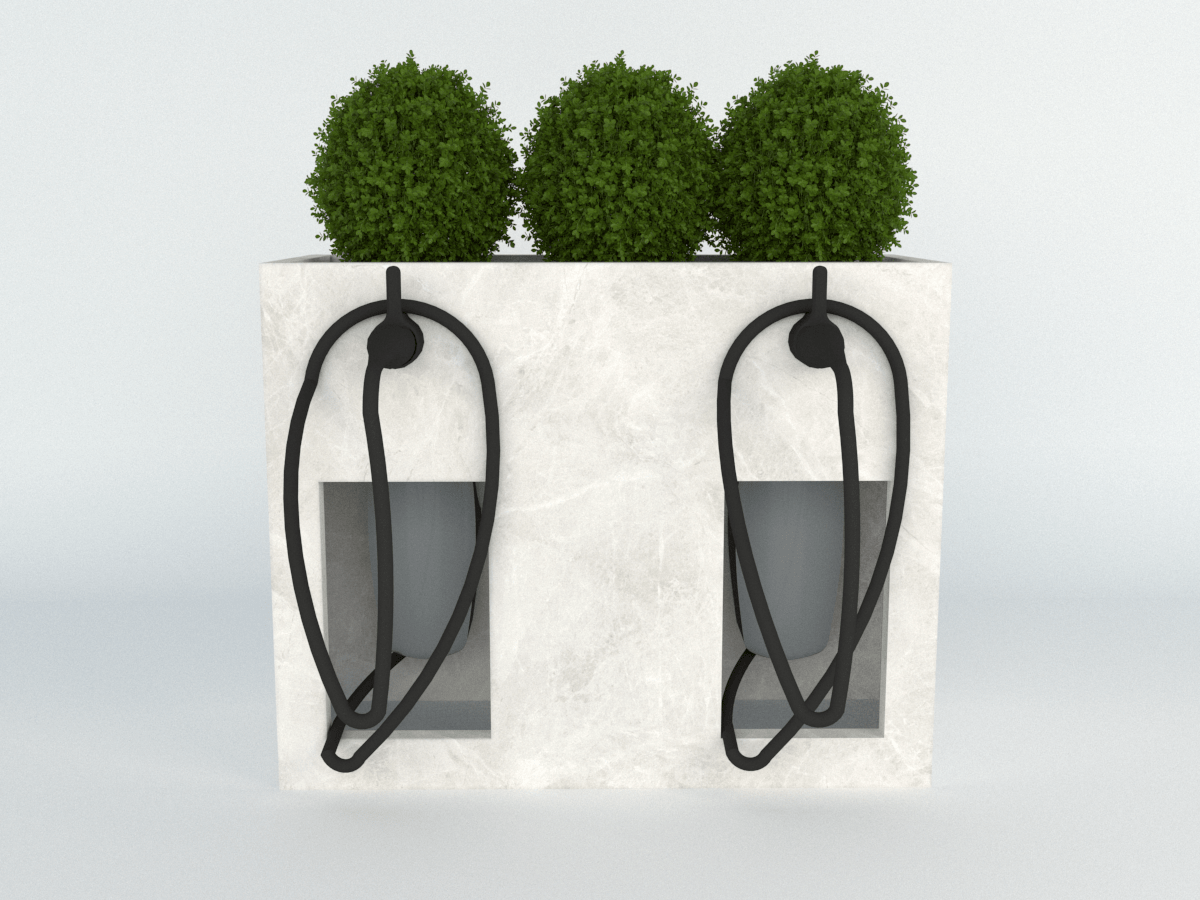 Diebstahlschutz Wallbox oder Ladeziegel verschließen als Blumentopf 100x40x80cm