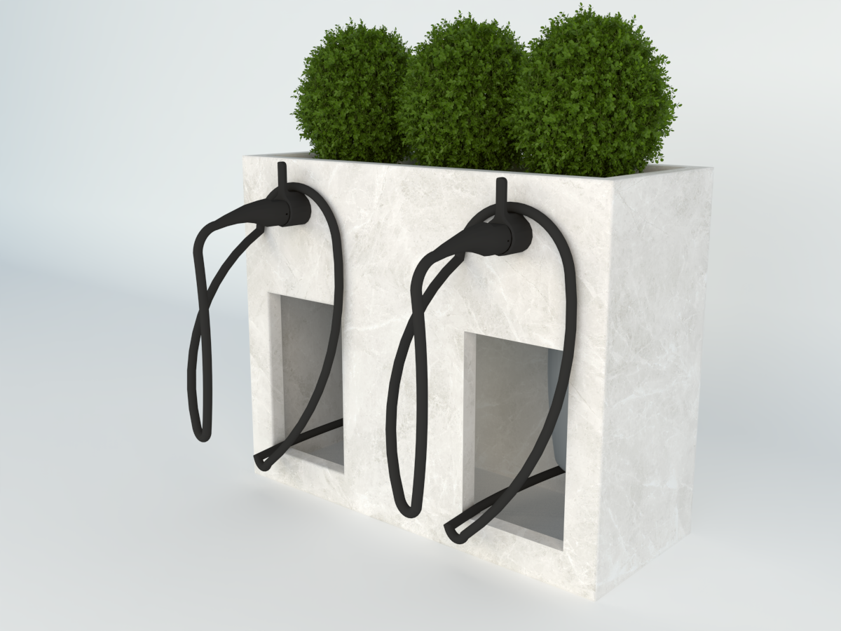 Diebstahlschutz Wallbox oder Ladeziegel verschließen als Blumentopf 100x40x80cm