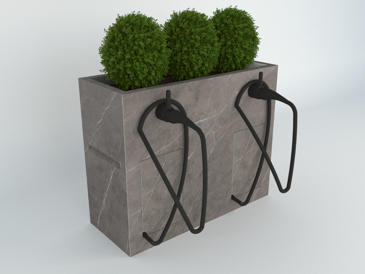 Diebstahlschutz Wallbox oder Ladeziegel verschließen als Blumentopf 100x40x80cm