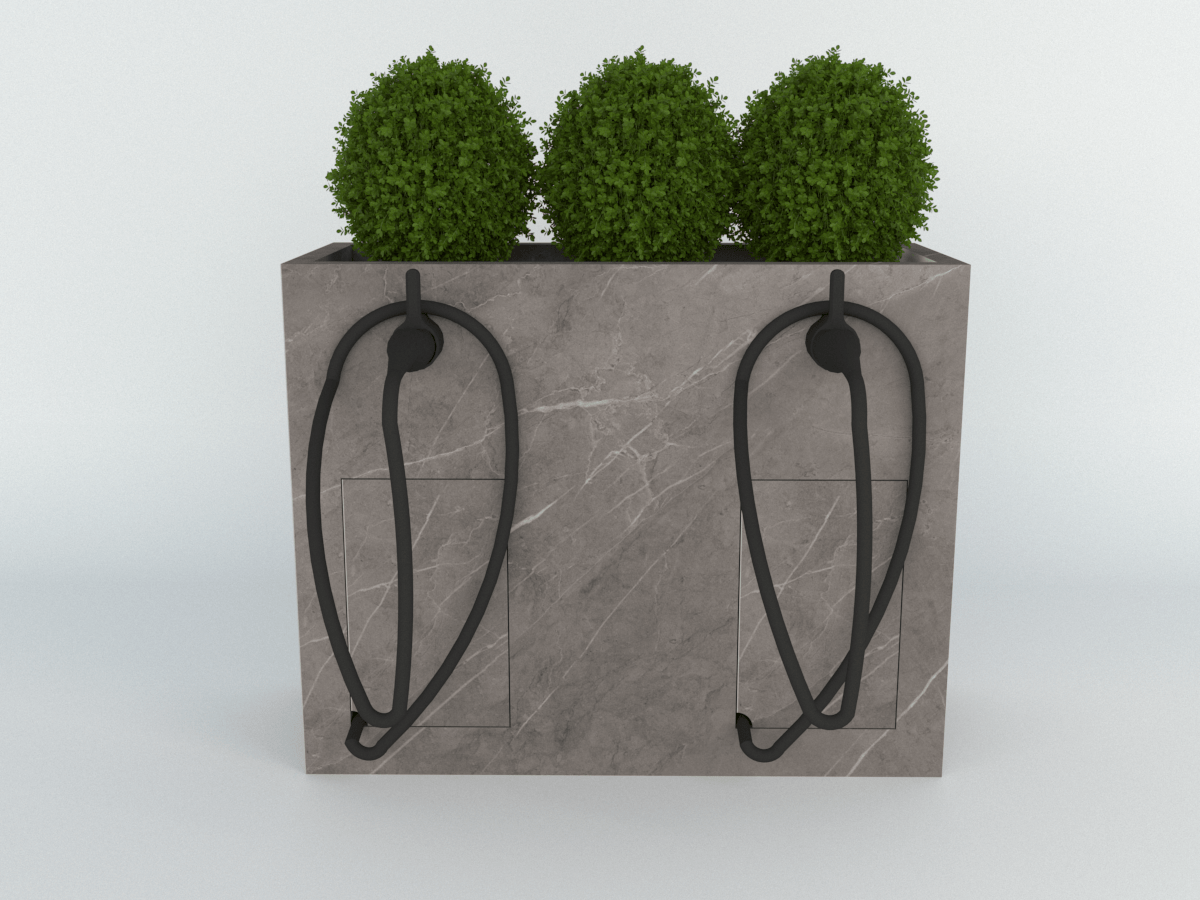 Diebstahlschutz Wallbox oder Ladeziegel verschließen als Blumentopf 100x40x80cm