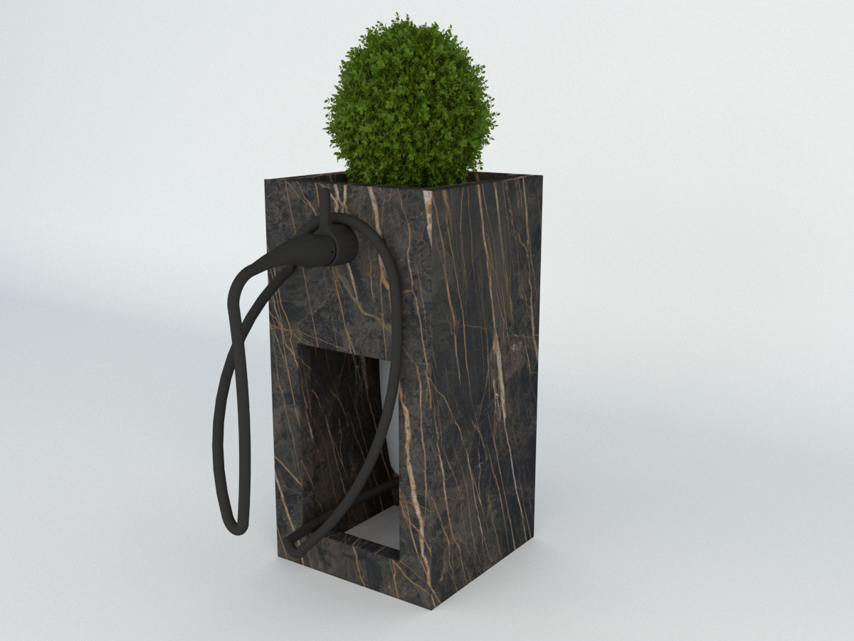 Diebstahlschutz Wallbox oder Ladeziegel verschließen als Blumentopf 40x40x80cm