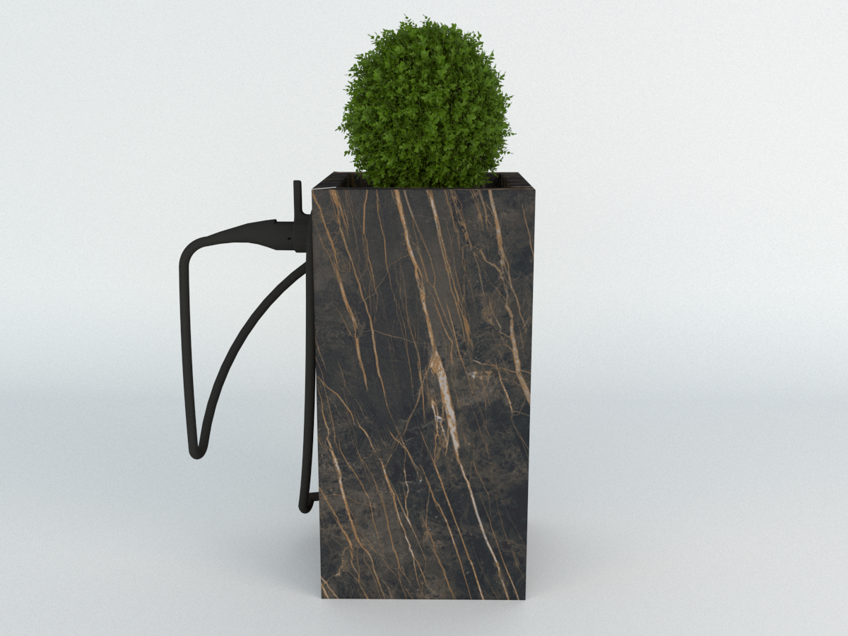 Diebstahlschutz Wallbox oder Ladeziegel verschließen als Blumentopf 40x40x80cm