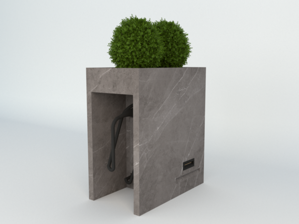Diebstahlschutz Wallbox oder Ladeziegel verschließen als Blumentopf EVSE 70x40x80cm