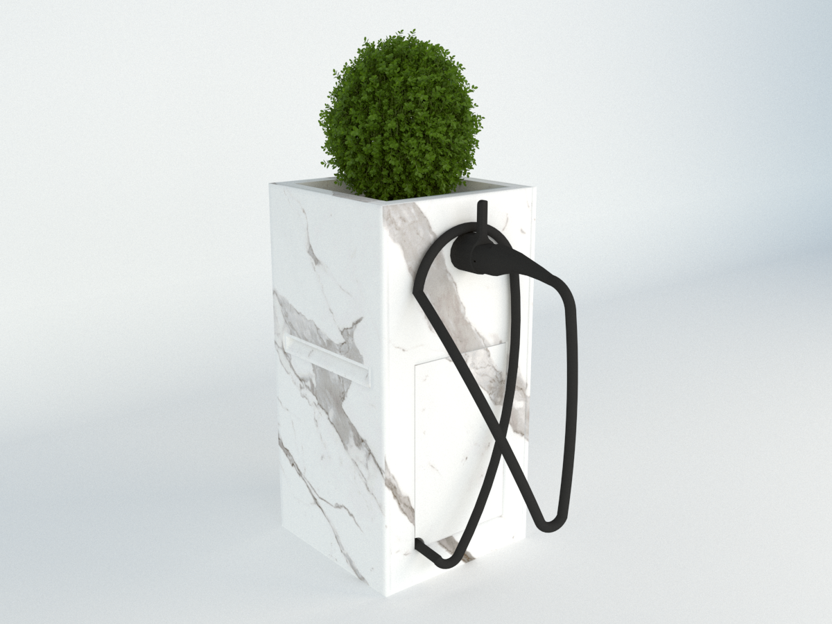 Diebstahlschutz Wallbox oder Ladeziegel verschließen als Blumentopf 40x40x80cm