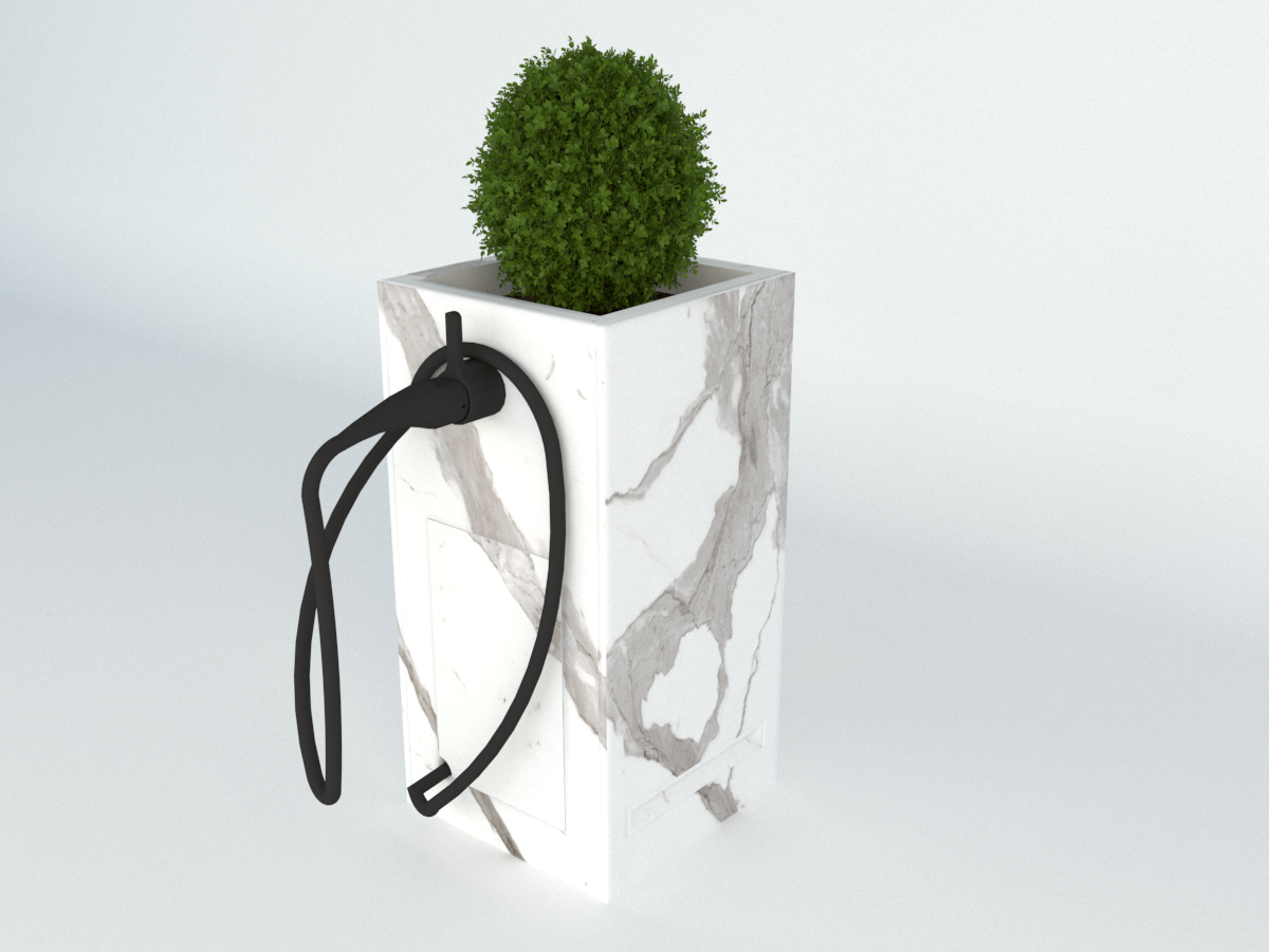 Diebstahlschutz Wallbox oder Ladeziegel verschließen als Blumentopf 40x40x80cm