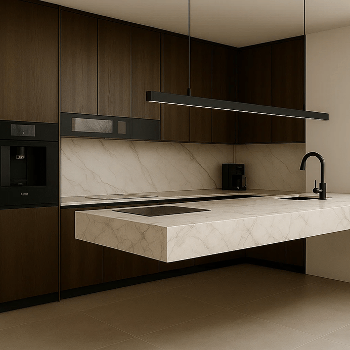 Schwebende Arbeitsplatte aus Keramik