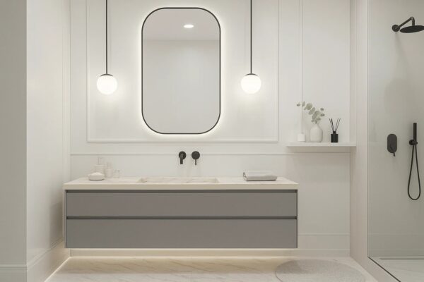 Keramik-Waschtisch mit integriertem Waschbecken und Unterschrank Franko Zori nach Maß