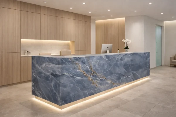 Empfangstheke aus Keramikplatten Franko R10, individuell angepasst