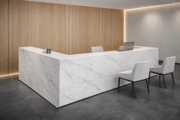 Empfangstheke aus Keramikplatten Franko R7, individuell angepasst