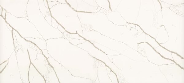 Küchenarbeitsplatte aus Konglomerat nach Maß, Weiß – Technistone Crystal Calacatta Silva - poliert