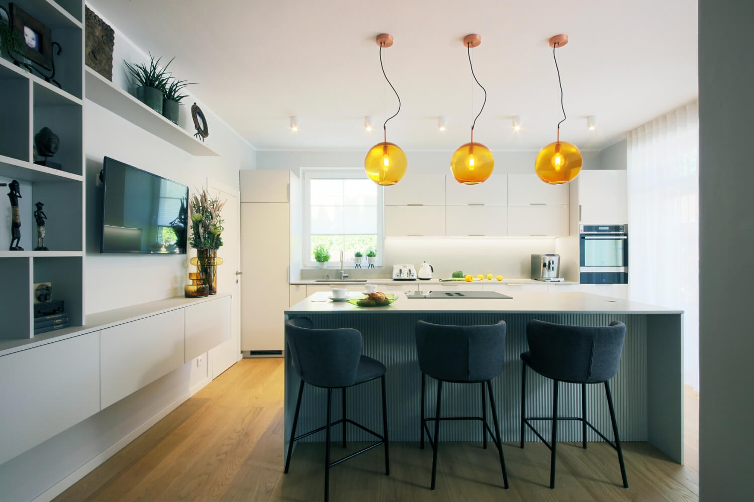 Küchenarbeitsplatte aus Konglomerat nach Maß, Grau – Technistone Noble Concrete Grey- poliert