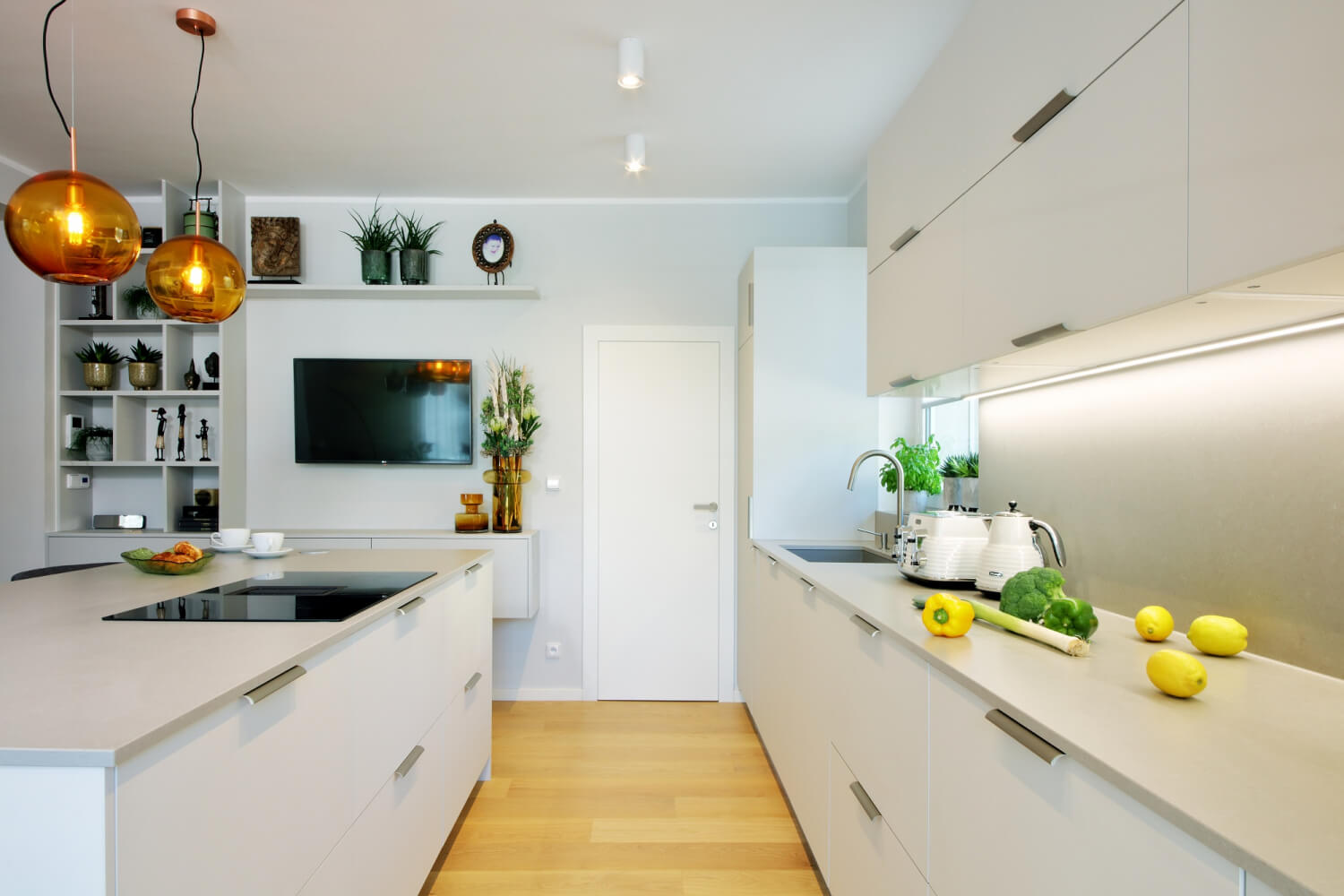 Küchenarbeitsplatte aus Konglomerat nach Maß, Grau – Technistone Noble Concrete Grey- poliert