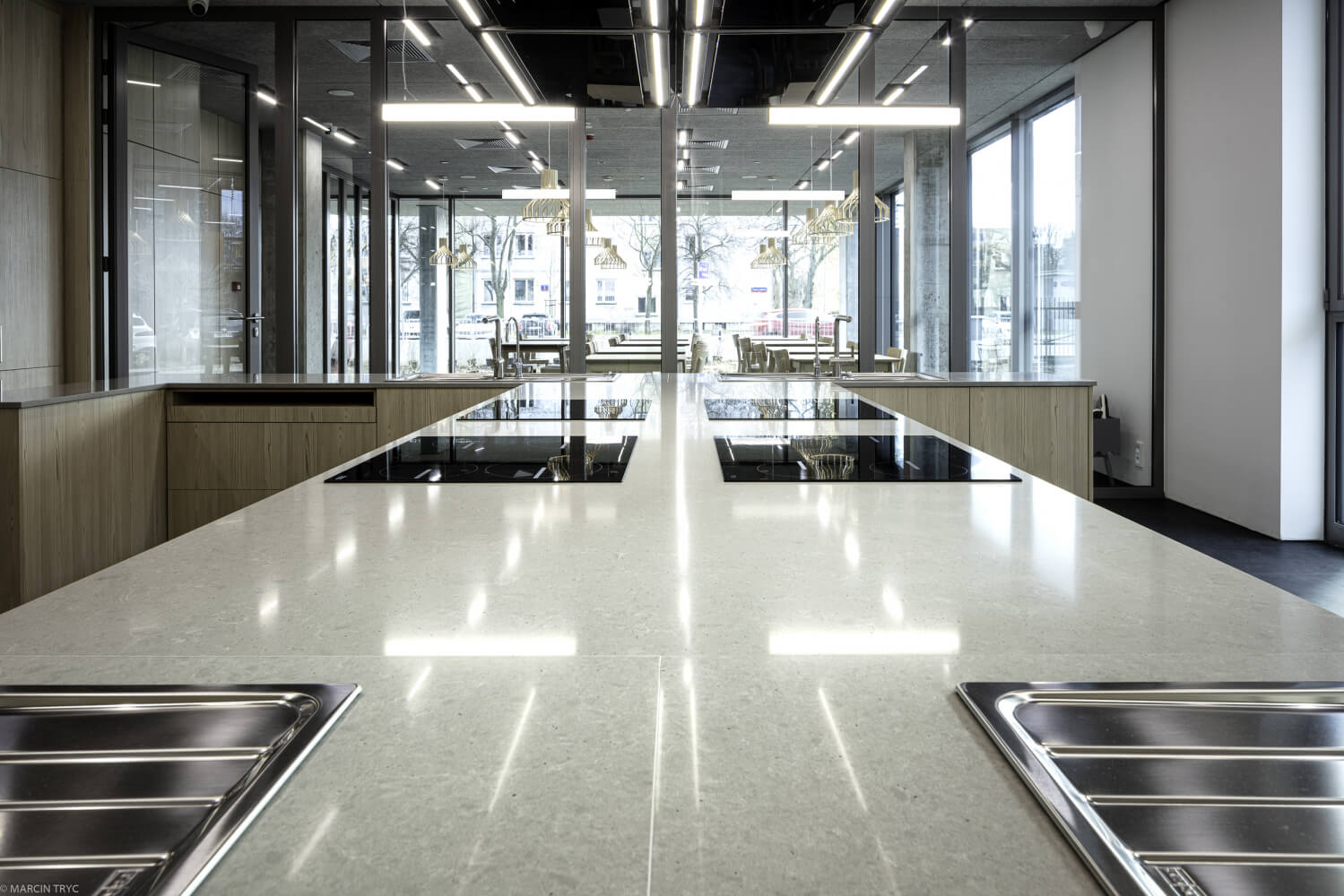 Küchenarbeitsplatte aus Konglomerat nach Maß, Grau – Technistone Noble Concrete Grey- poliert