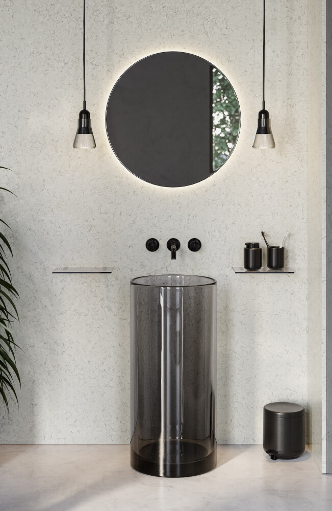 Küchenarbeitsplatte aus Konglomerat nach Maß, Hellgrau – Technistone Wild Yucca - poliert